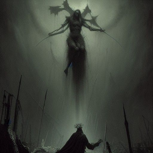 Grim Angel of Death in Gothic Horror Style