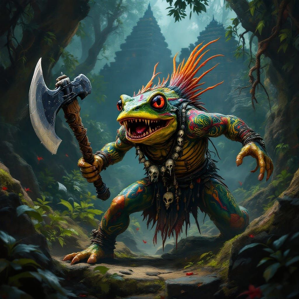 Warrior of the Rainforest in Epic Tribal Style