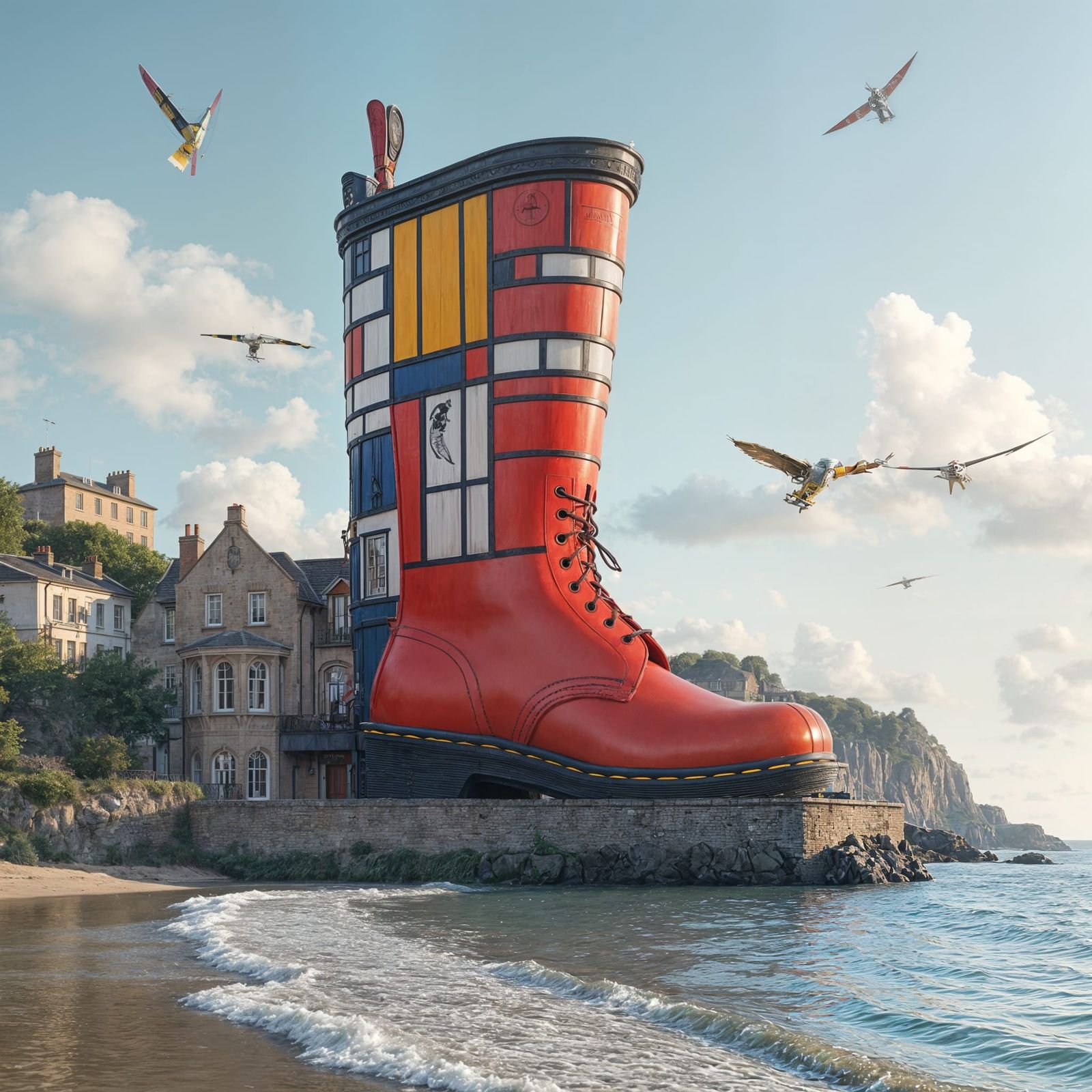 Vibrant Mondrian Boutique Hotel Rises from a Seaside Boot