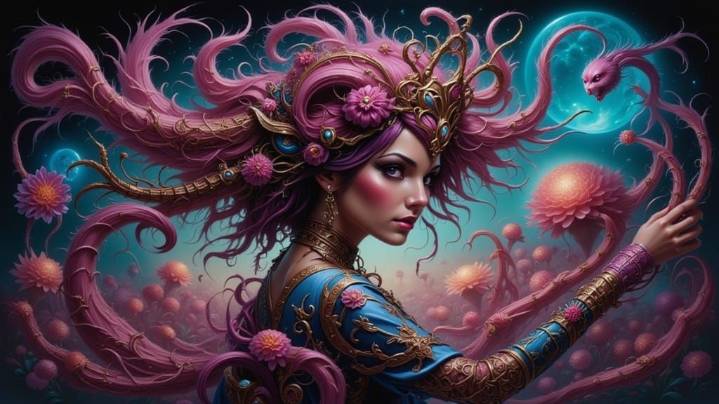 Woman's Portrait Beyond Wildest Dreams in Concept Art Style