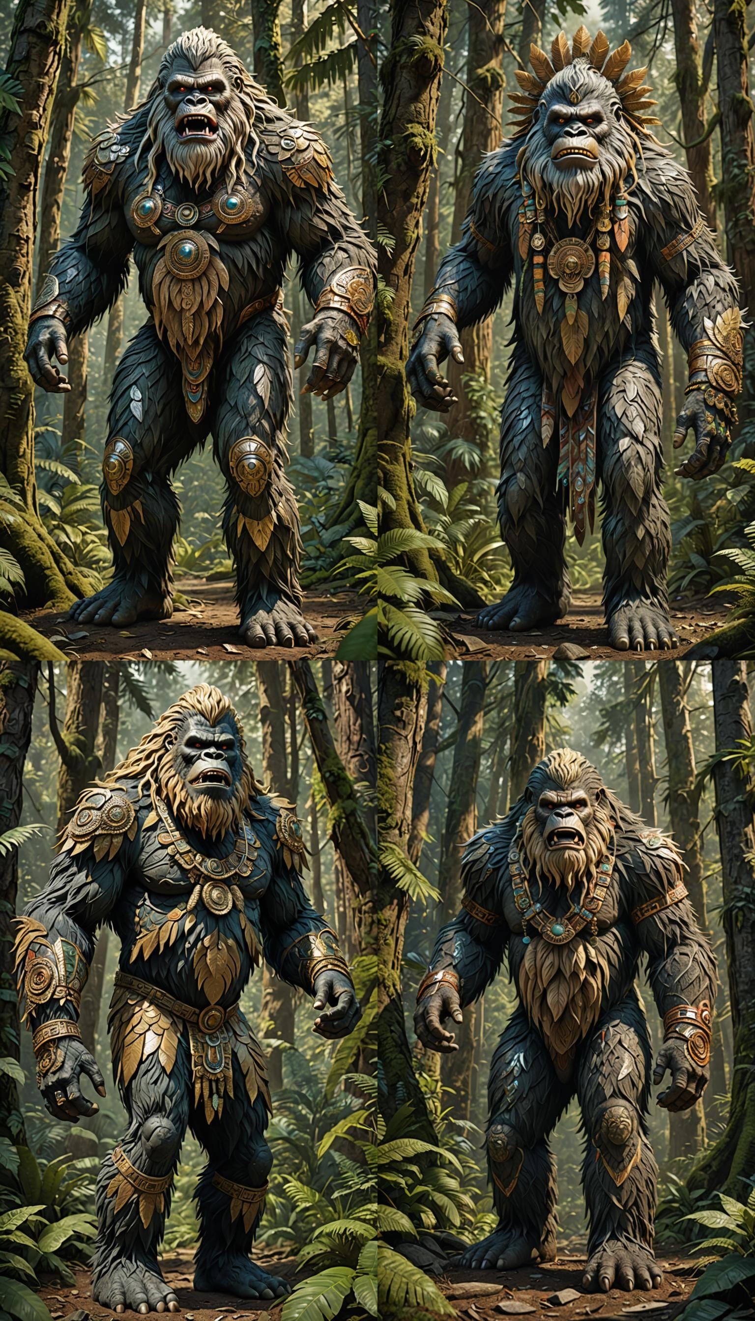 The legendary myth Bigfoot, leader of his tribe
