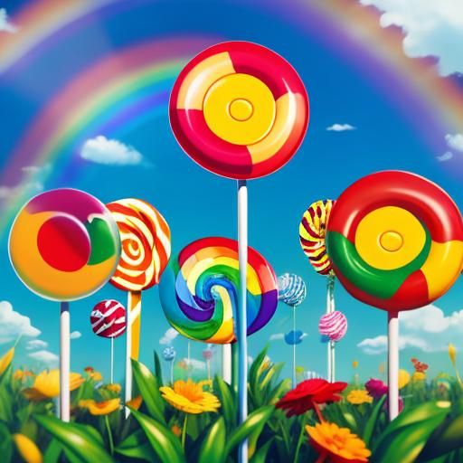 Sunshine, Lollipops, and Rainbows: A Whimsical Scene