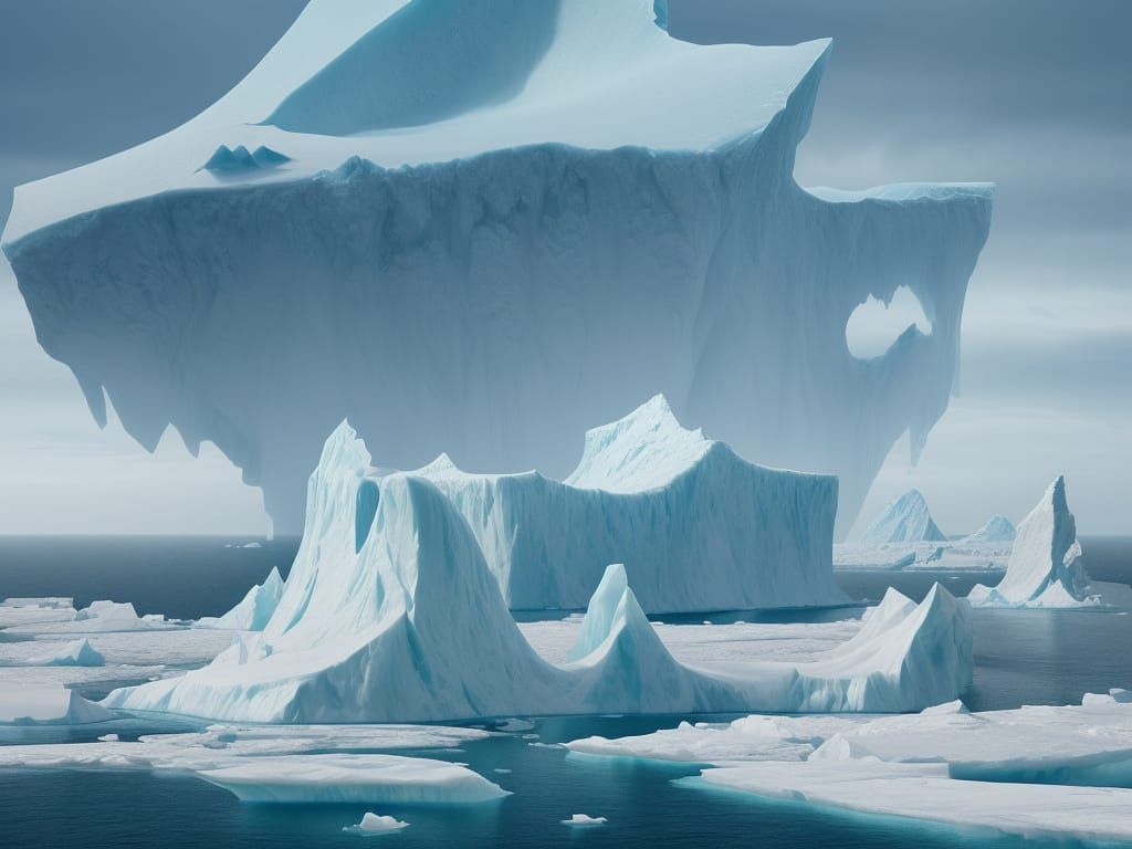 Massive Arctic Iceberg in Photorealistic Digital Art