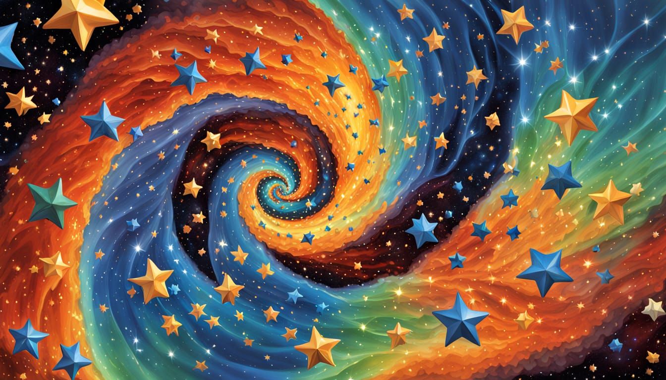 Vibrant Twisted Nautilus of Stars in 3D Vortex Tunnel