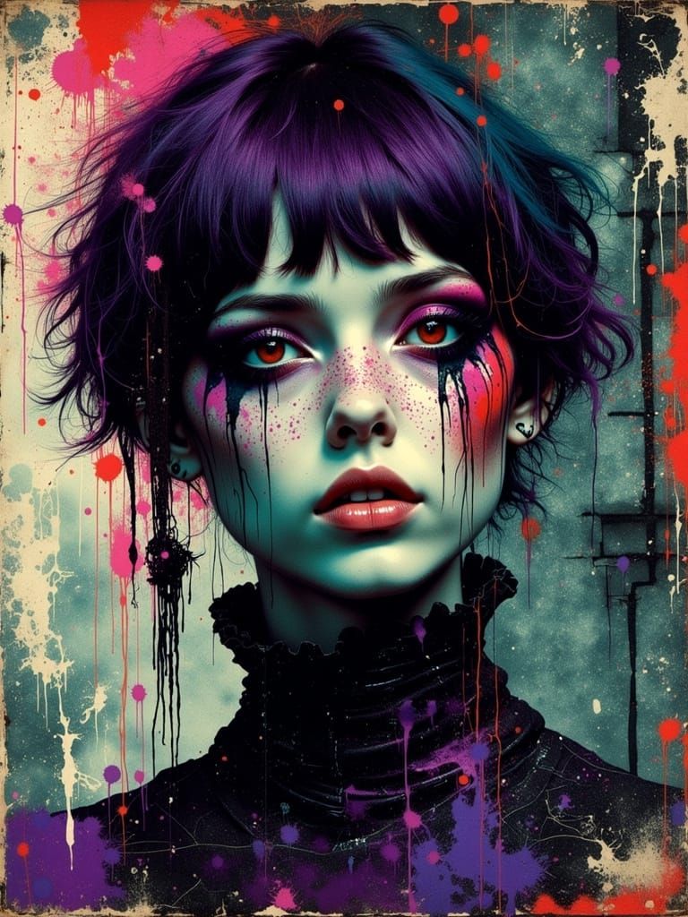 Gothic Abstract Portrait of a Woman in Klimt Style