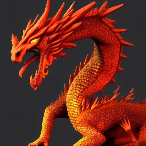 Fiery Dragon in 3D Artstation Style