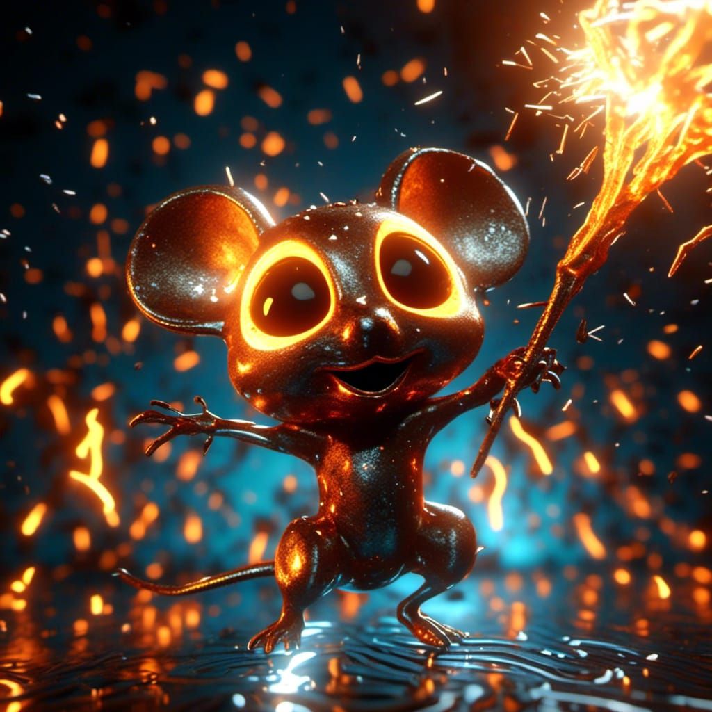 Aqua Chibi Mouse of Molten Metal