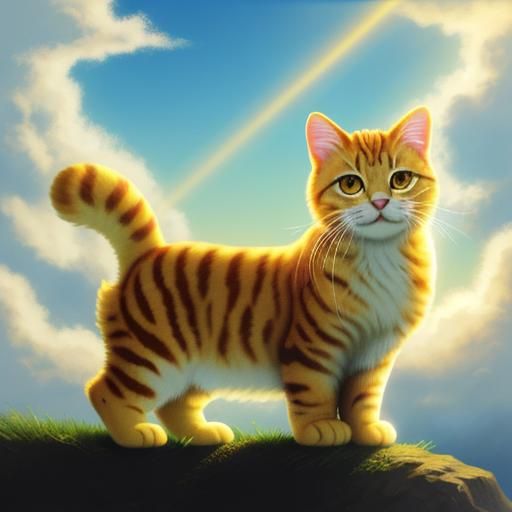 Golden Cat in Divine Sunshine