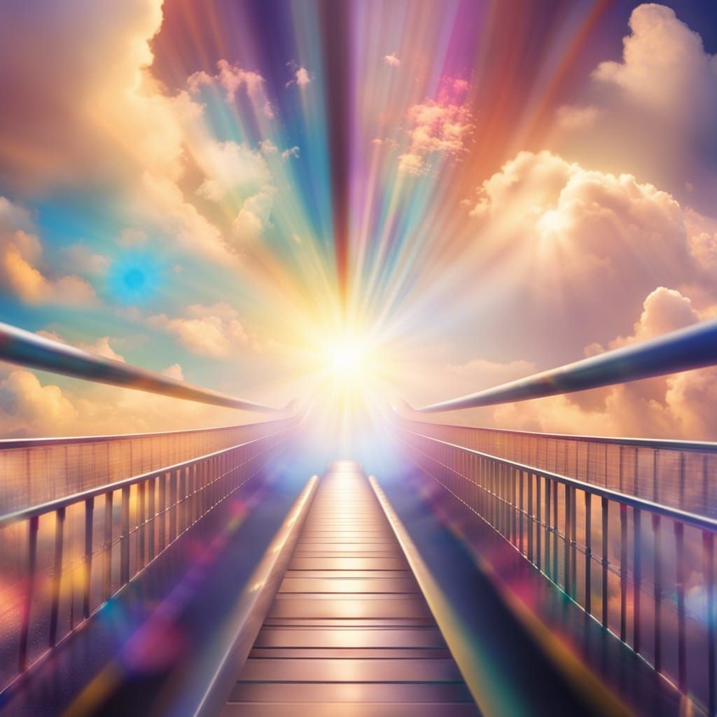 Heavenly Bridge Passage with Flying Souls