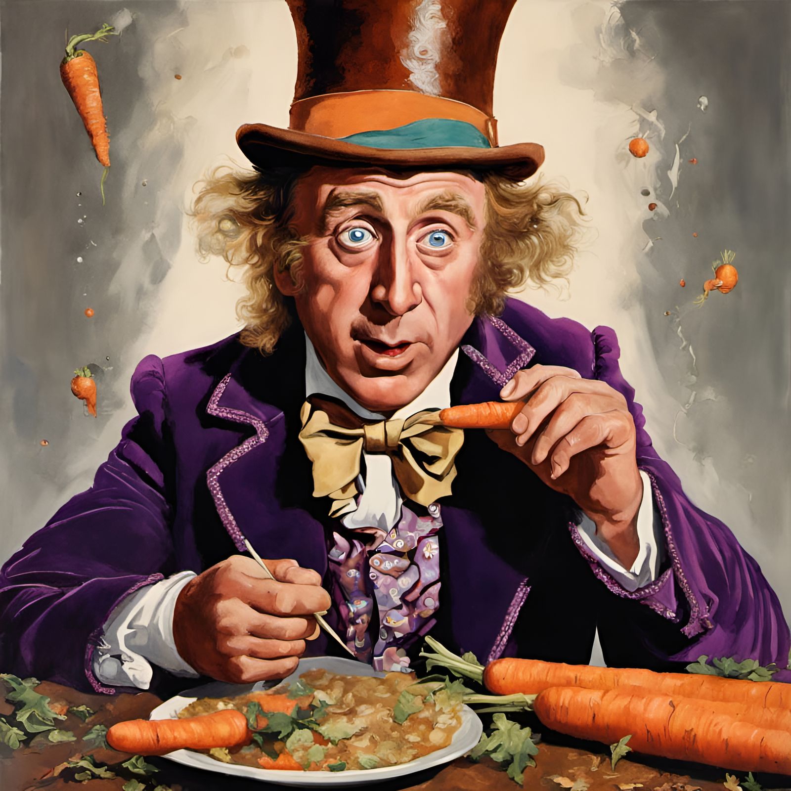 Willy Wonka's Unhappy Carrot Meal, Rockwell Style