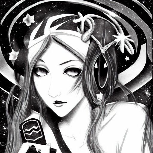 Galactic Film Noir Druid in Pixiv Style