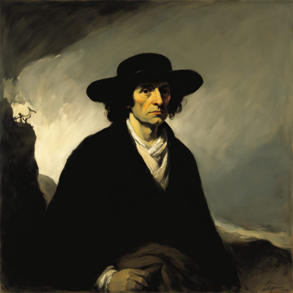 Sorrowful Portrait in the Style of Goya and Wyeth