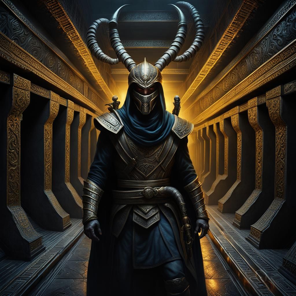 Scorpion-Man Walks Dark Tunnels: Detailed Fantasy Art