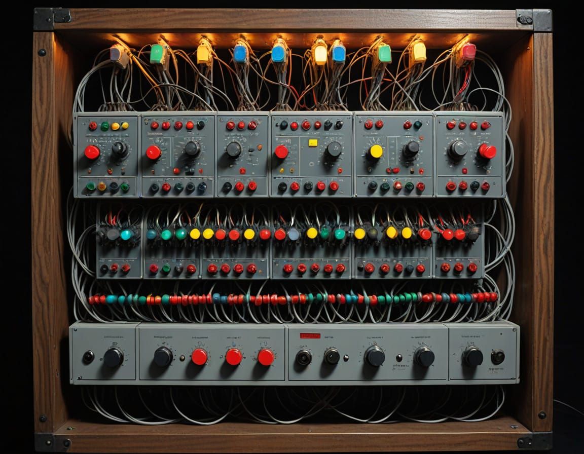 Forced Perspective Cyberpunk Machine in a Dark Room