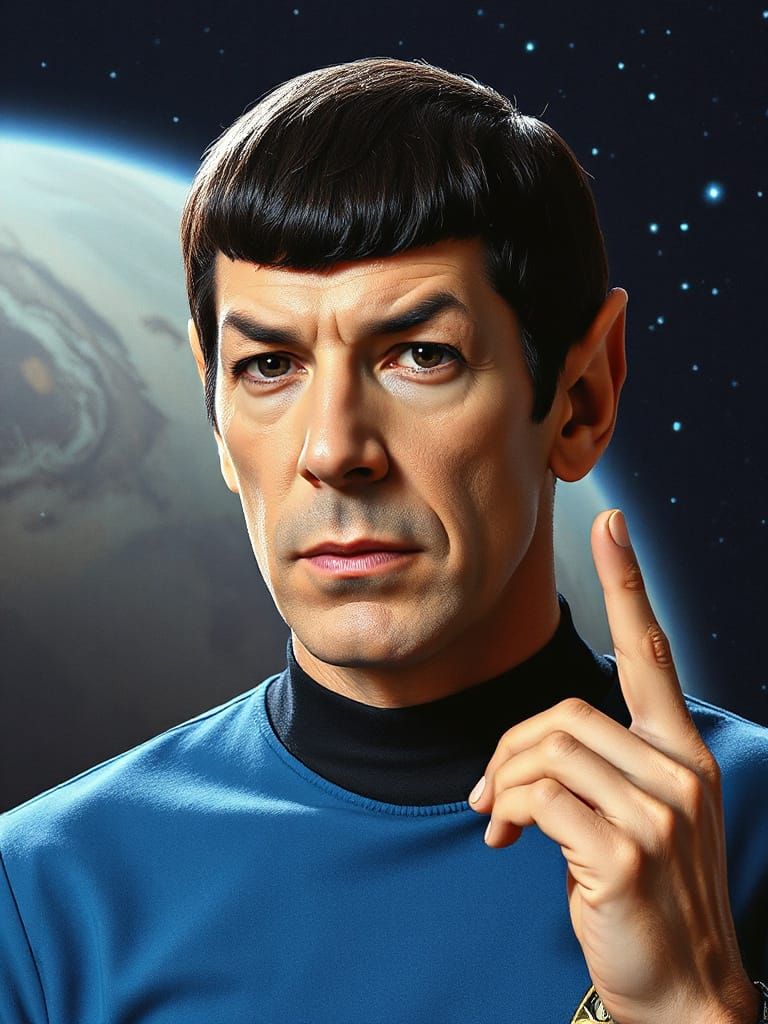 Iconic Starfleet Officer in Acrylic Pencil Art