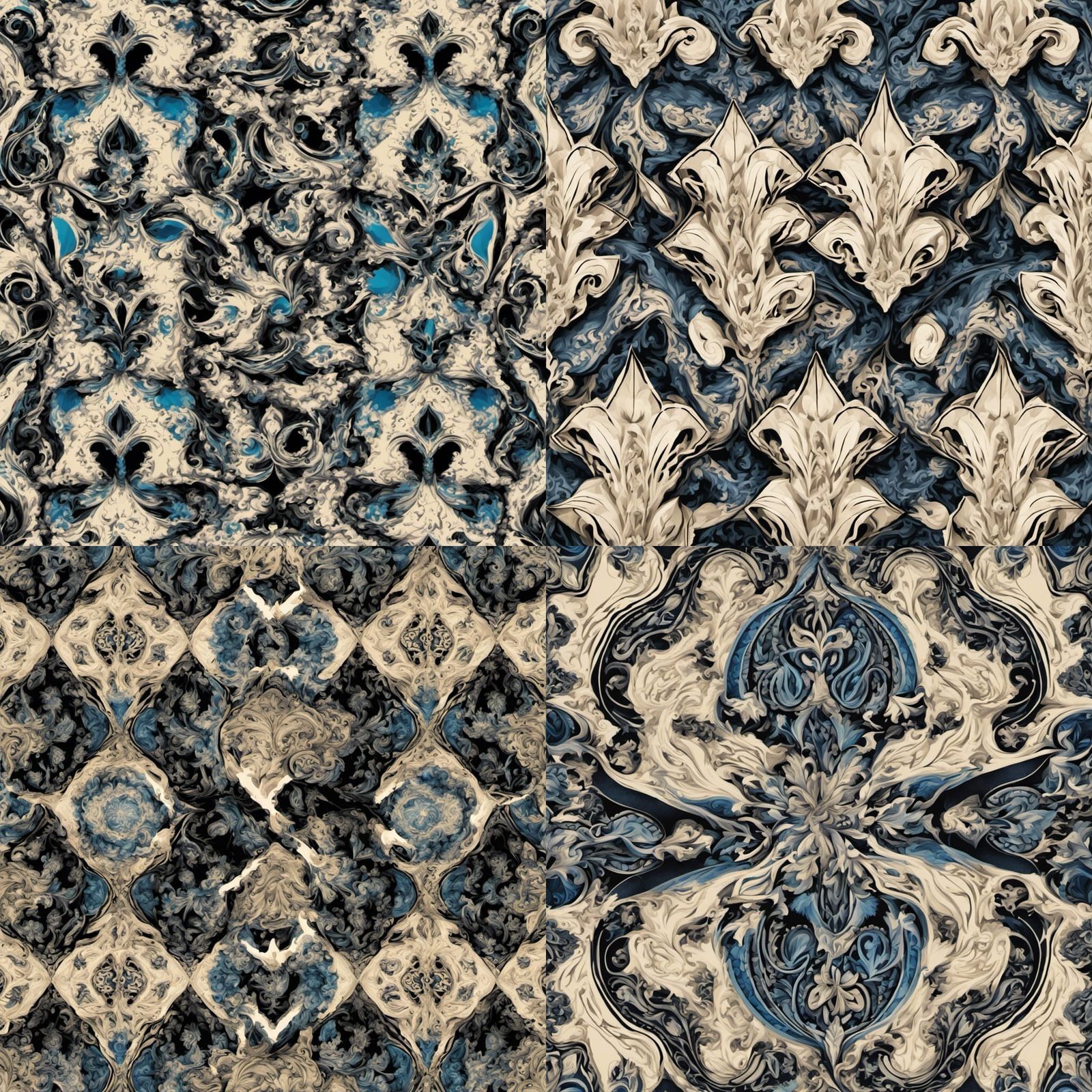 Symmetrical Paisley Pattern in Origami Style