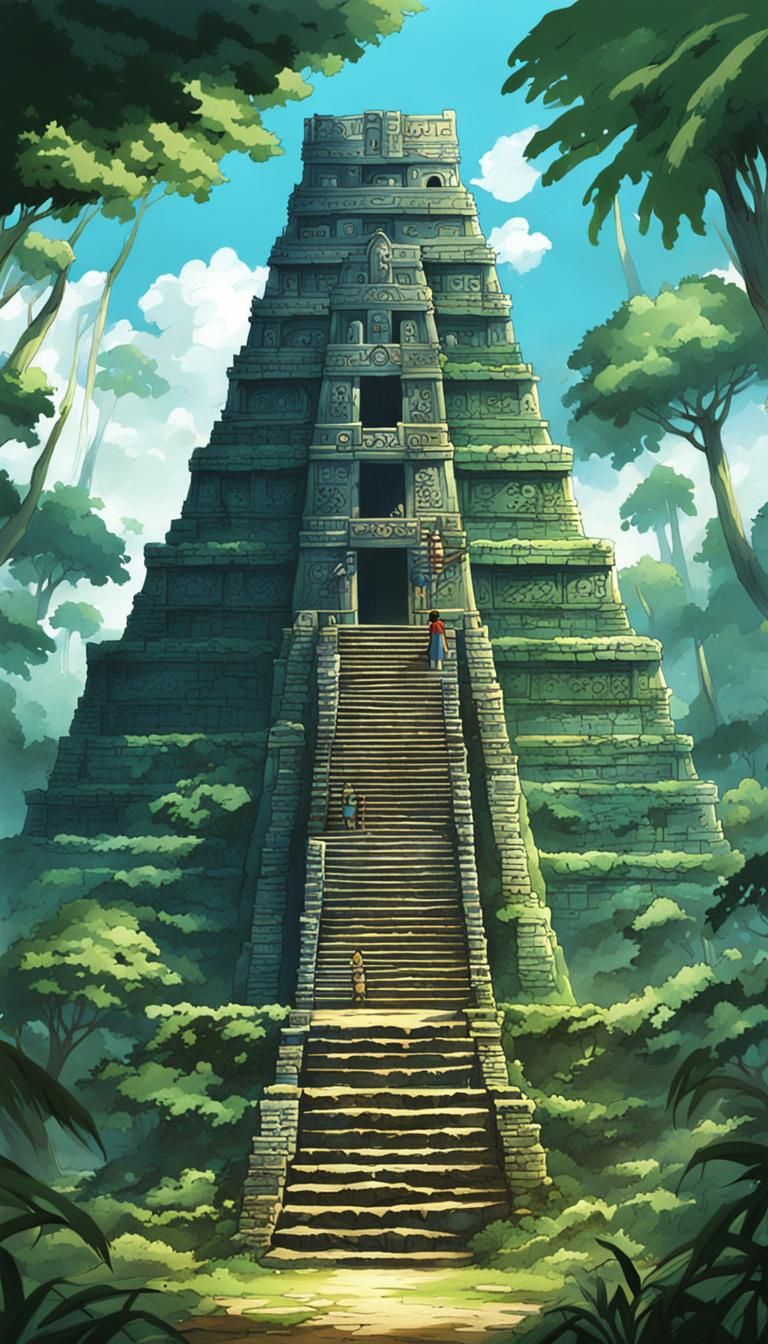 Mayan temple in the jungle