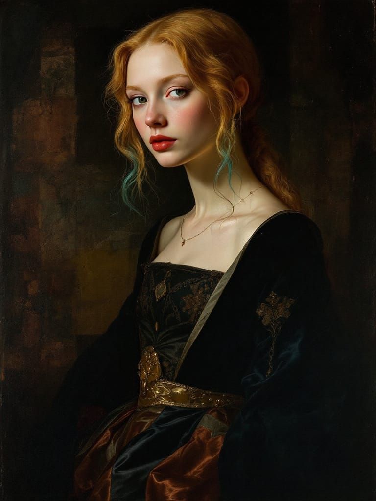 Northern Renaissance Portrait with Luminous Oil Glazing