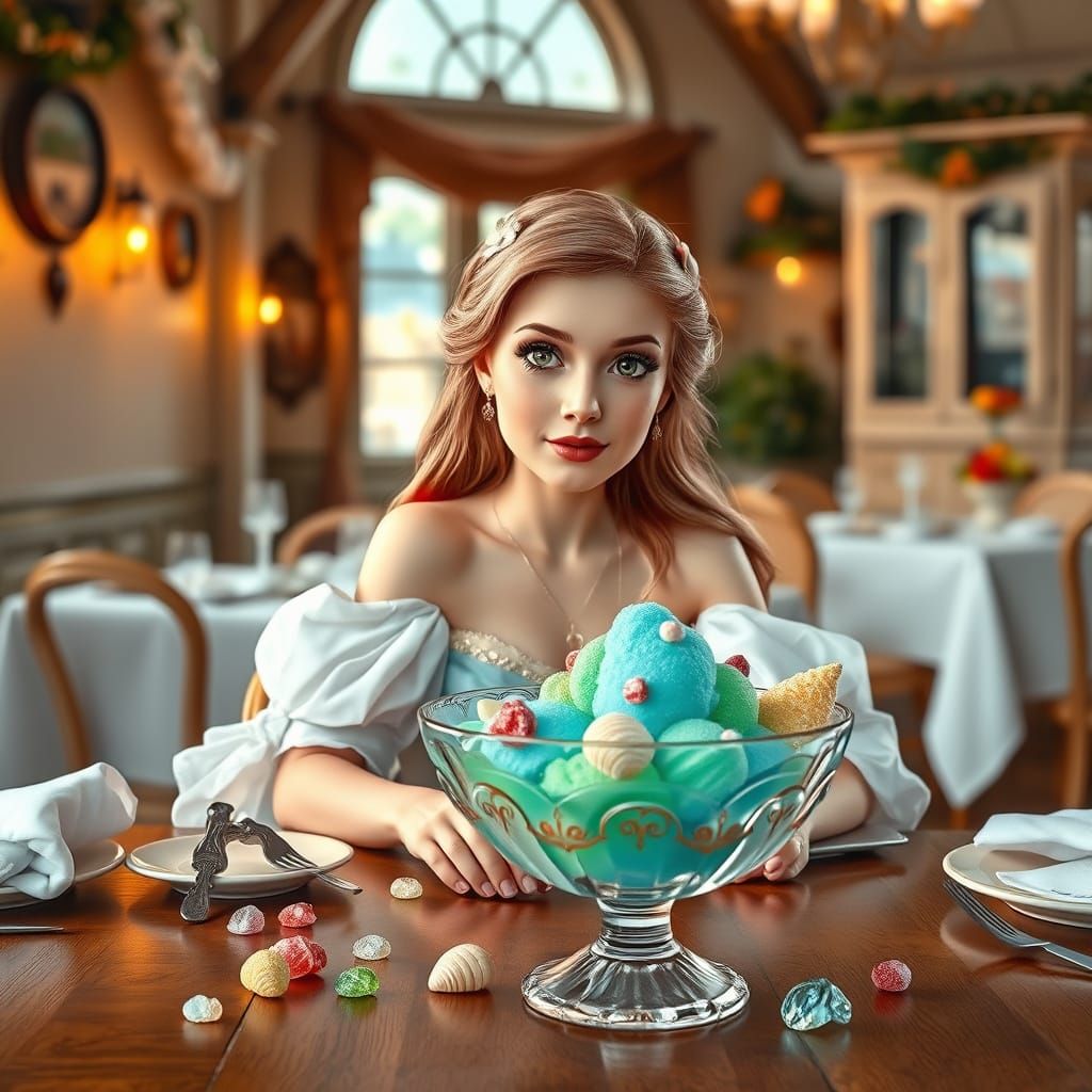 Whimsical French Provincial Princess Ariel Dines at Seaside ...