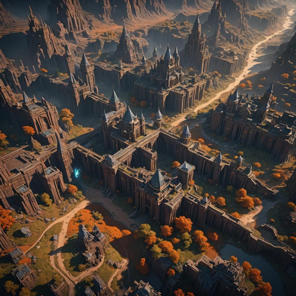 Cosmic Shadows: A Fantastical Matte Painting in Deep Color