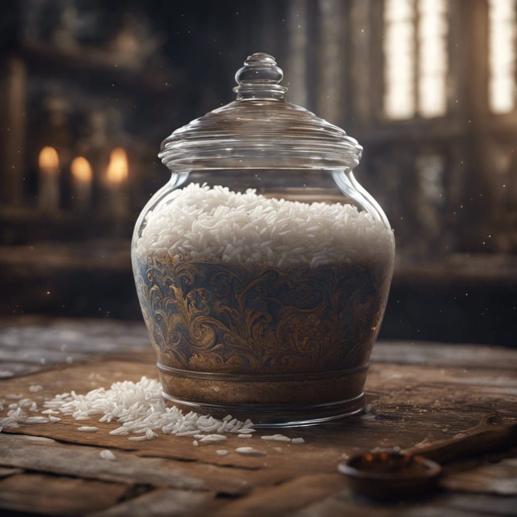 Medieval White Rice Jar in Detailed Matte Painting