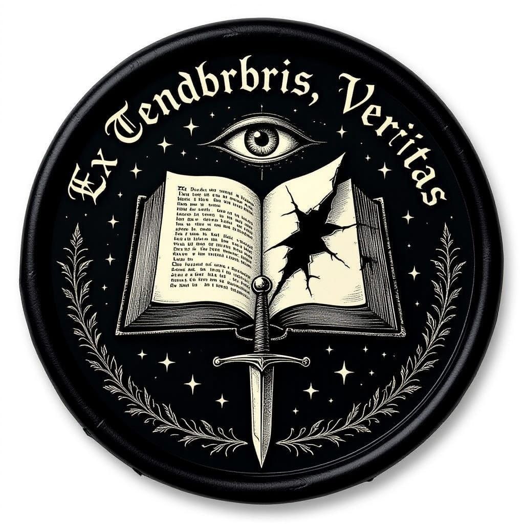 Mystical Wax Seal Design with Book and Eye