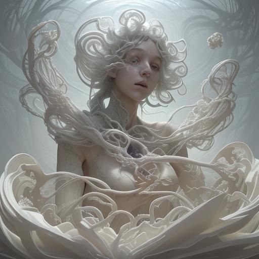 Baroque Science Fantasy God in Gem-Cut Landscape