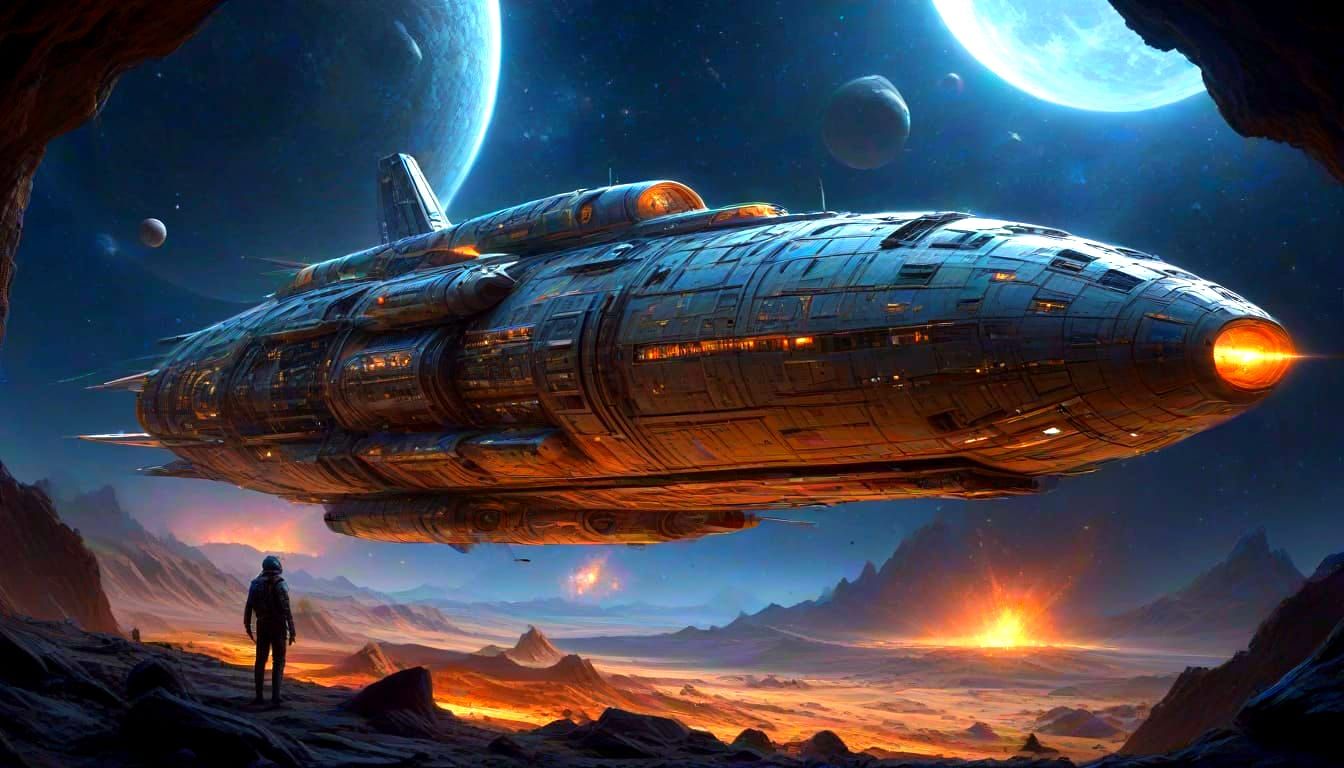Futuristic Starship Discovery in Deep Space