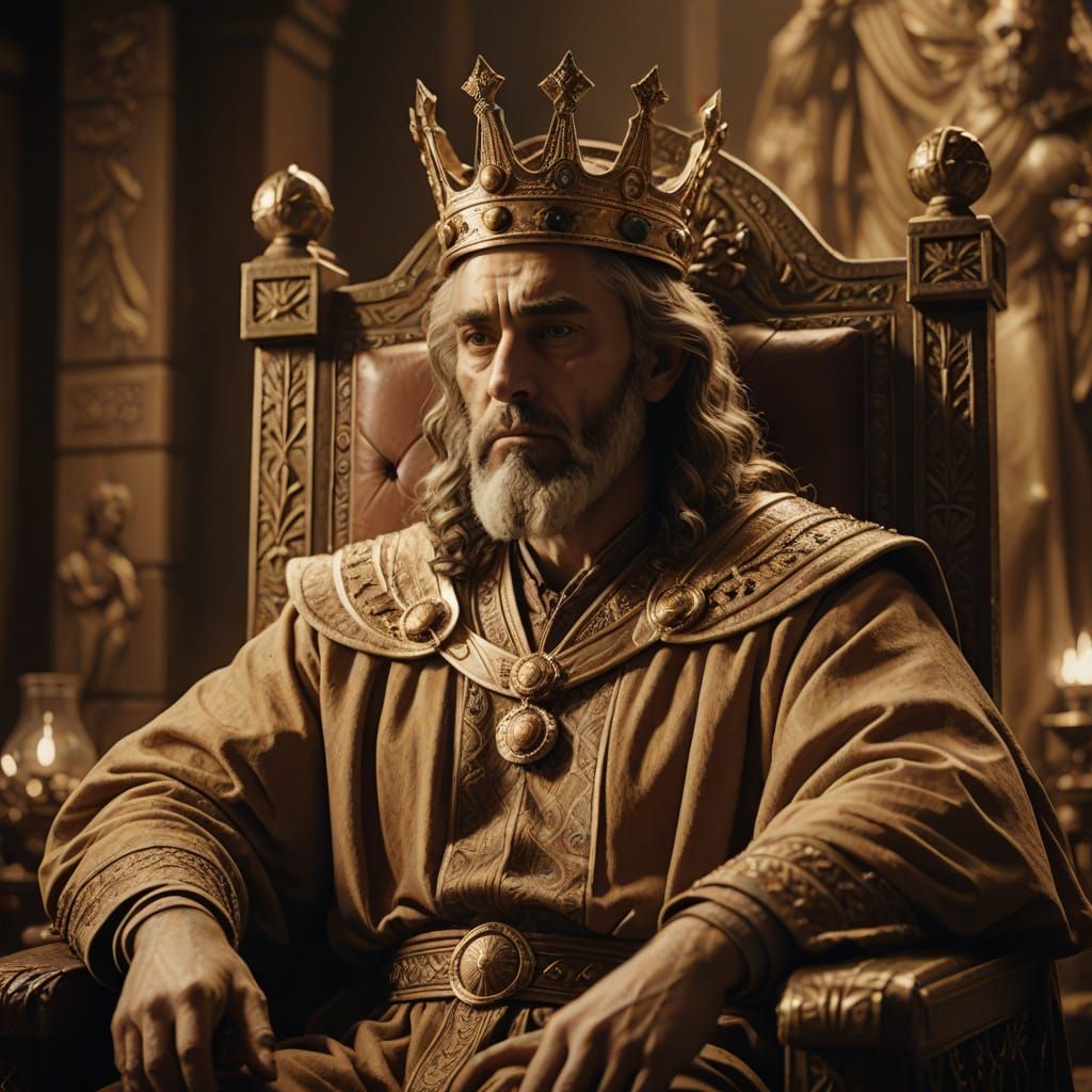 Regal Hyperrealistic Portrait of a Wise King