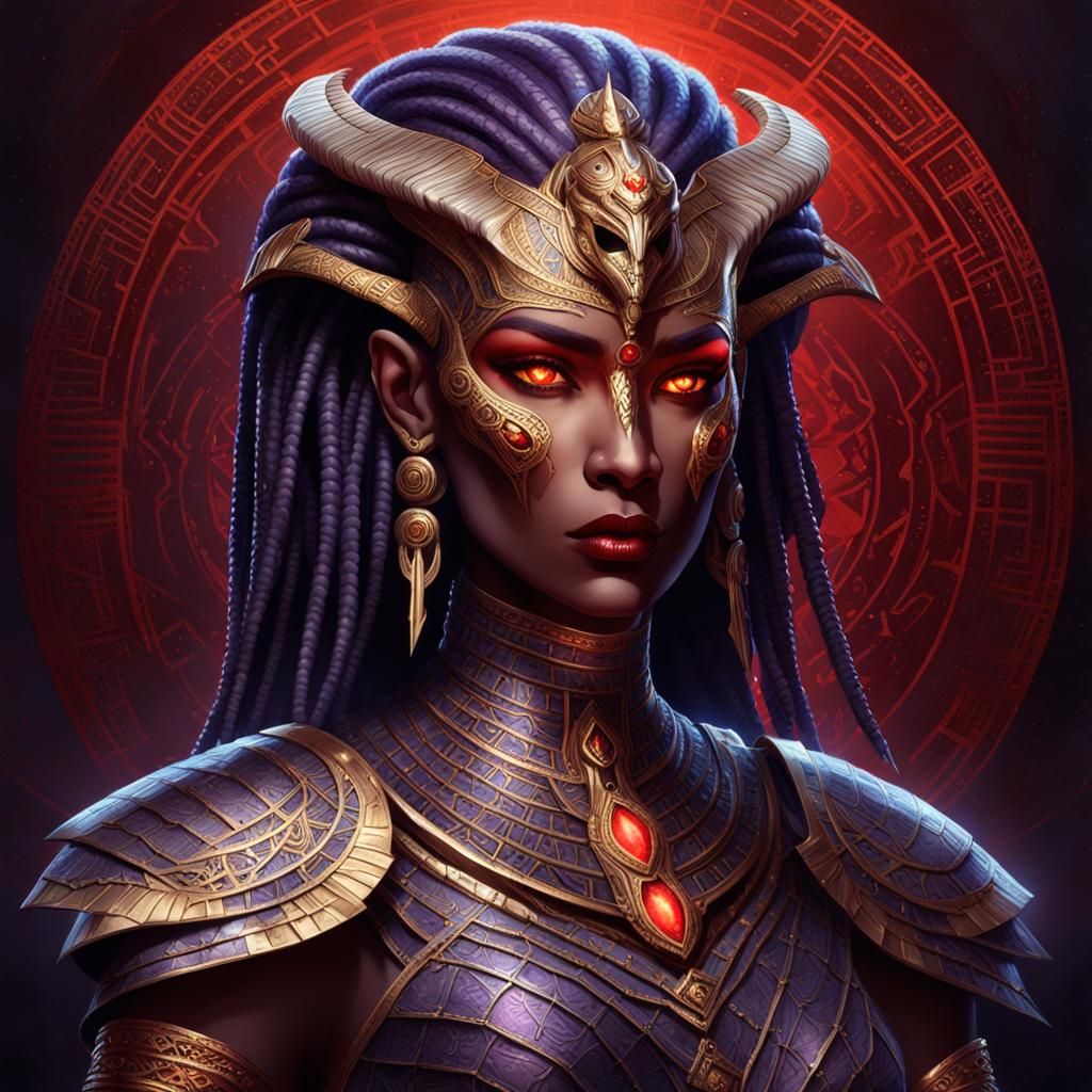 Egyptian Vampire Woman in Draconic Armor