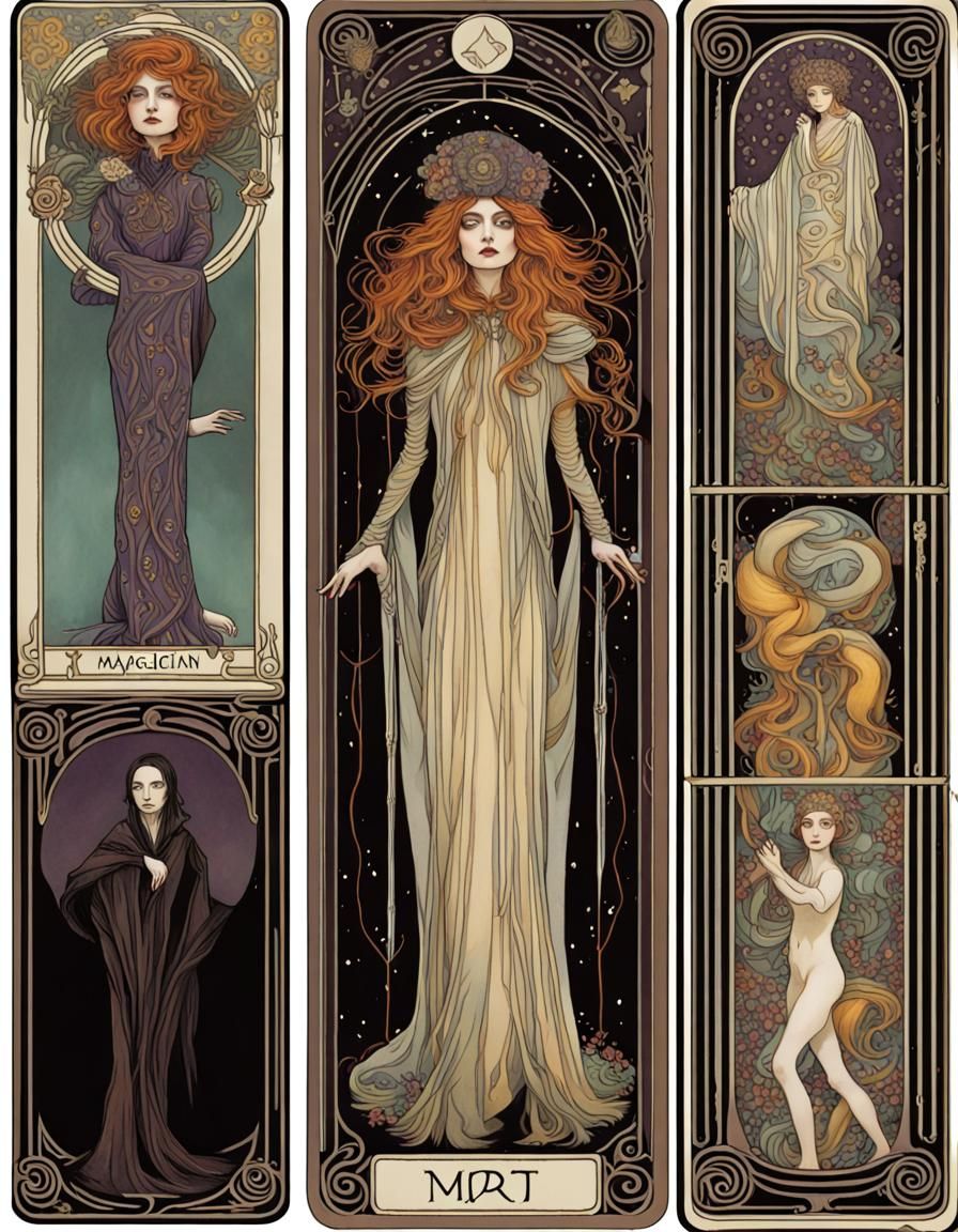 Art Nouveau Tarot Cards: The Major Arcana