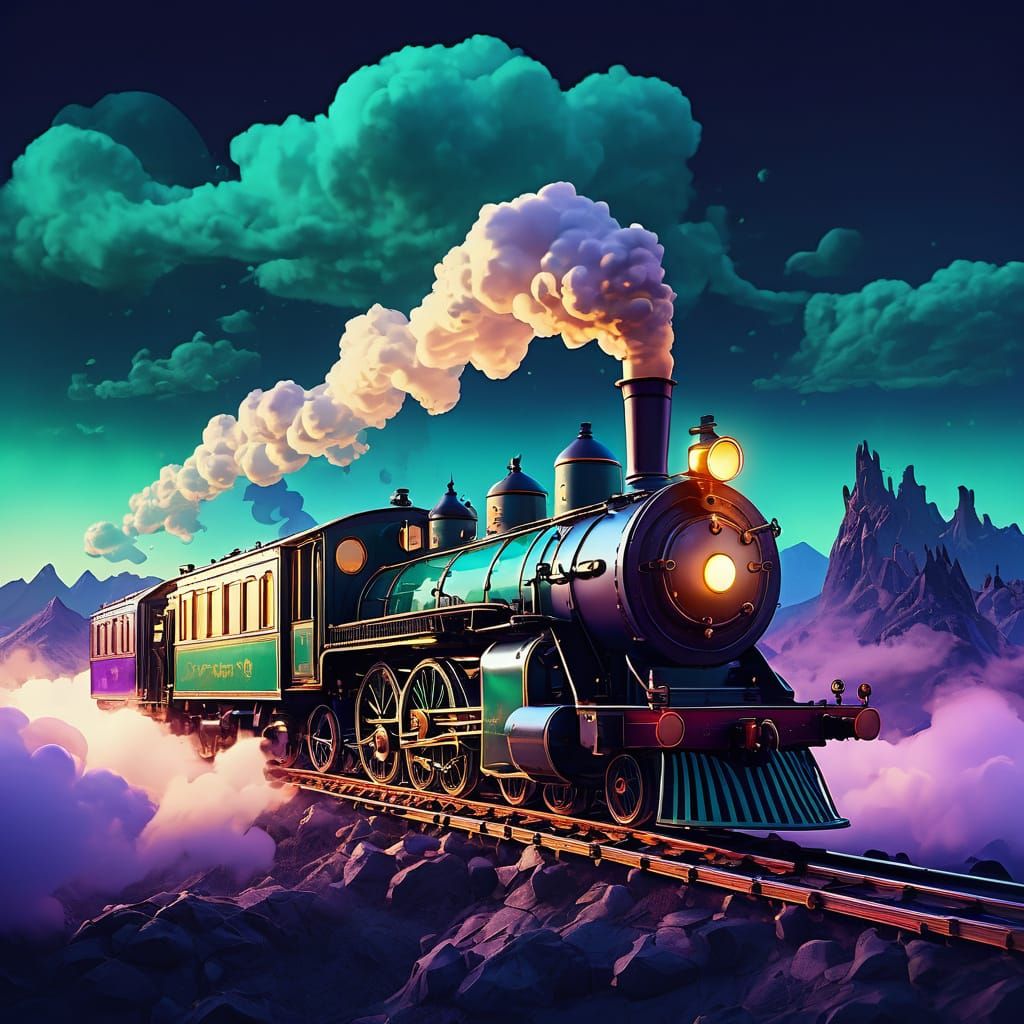 flying train aetherpunk