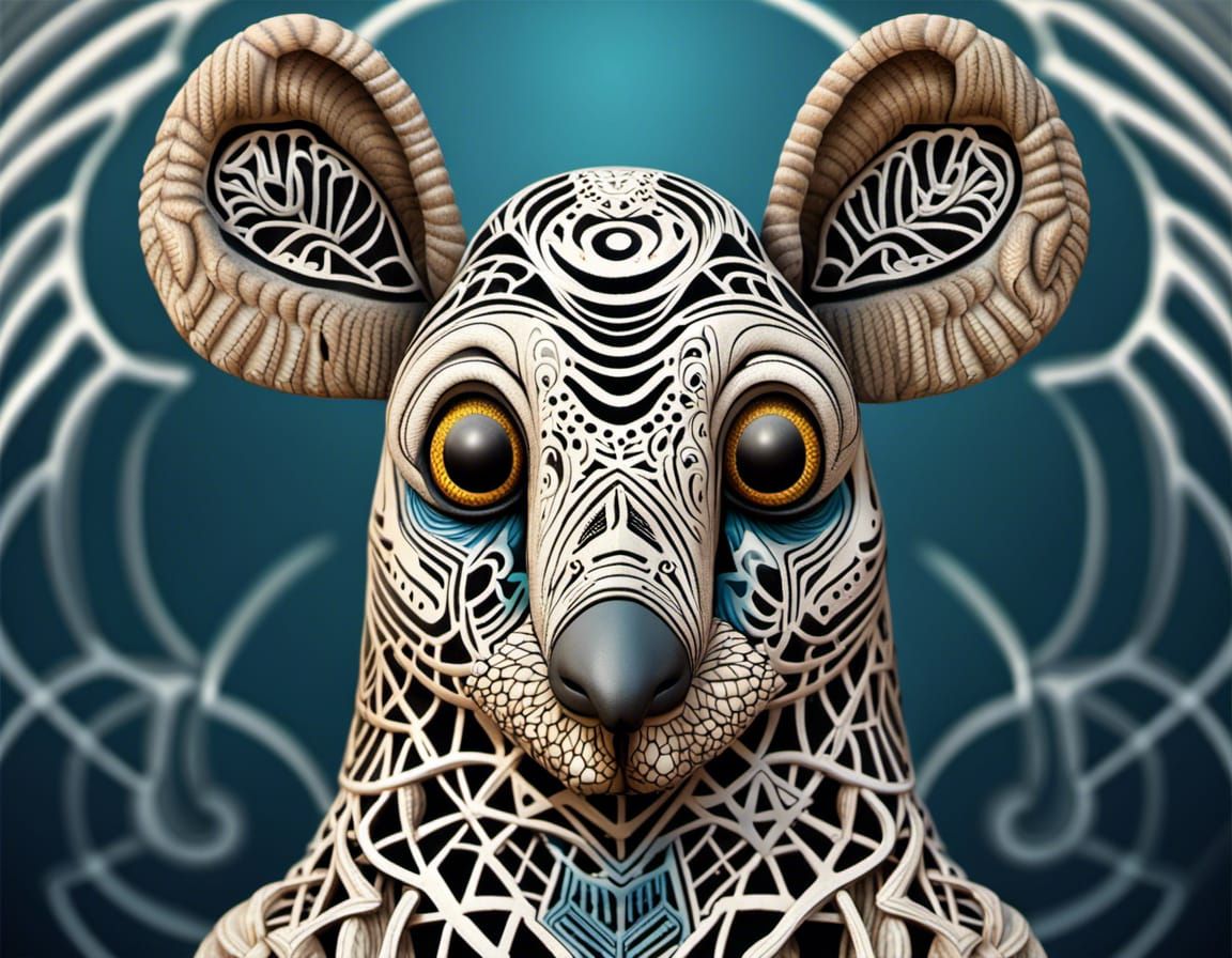 Australian Native Fauna Goddess in Celtic-Inspired Portraitu...