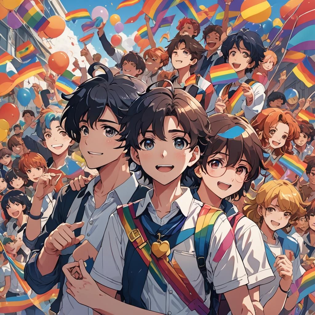 Pride Month Celebration in Manga Anime Style