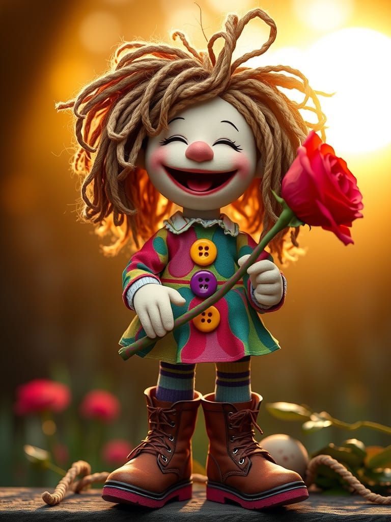 Joyful Puppet in Vibrant, High-Definition Portrait