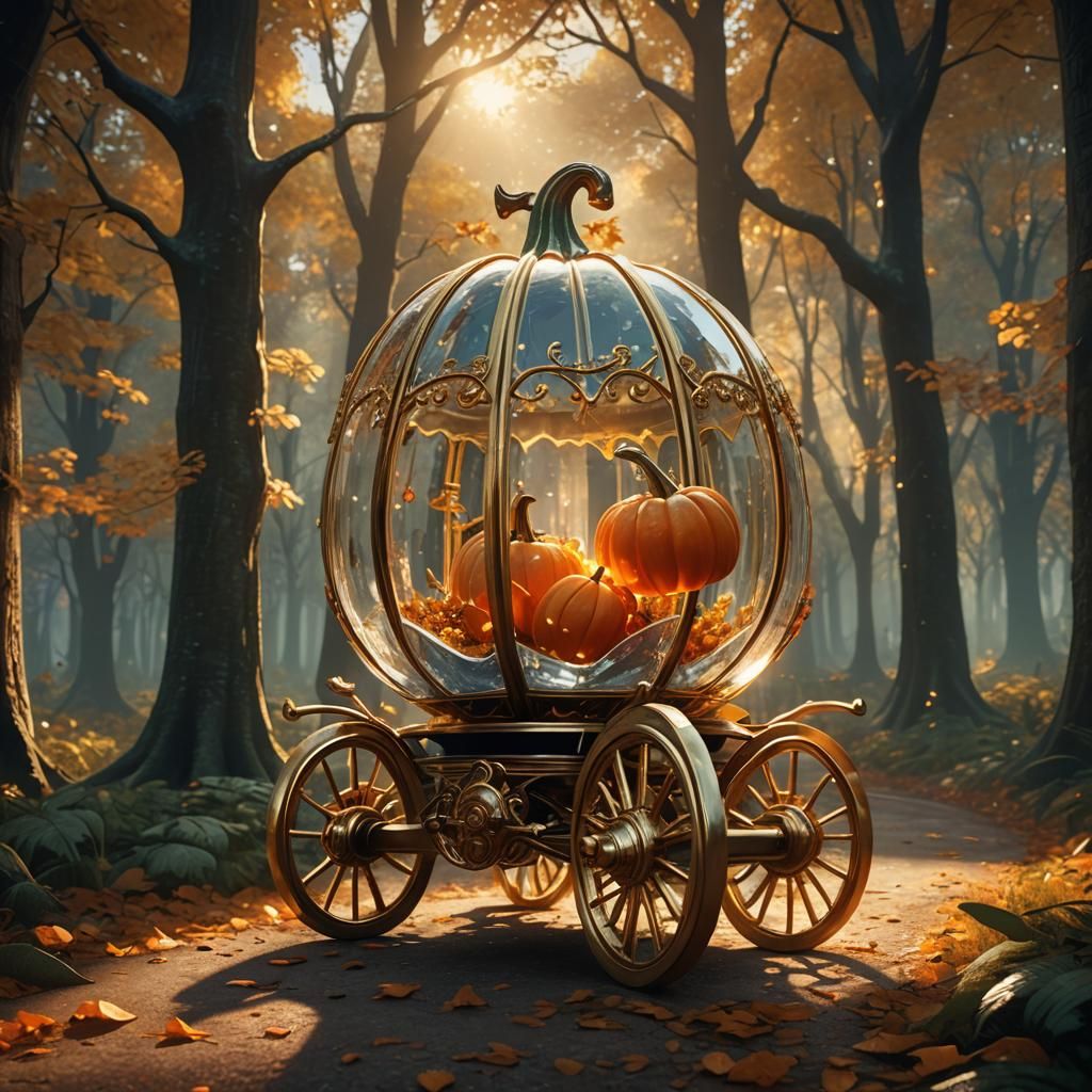 Mystical Forest Path: Pumpkin Bell on Crystal Carriage