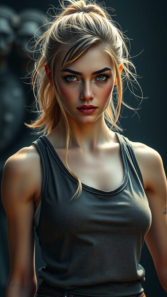 Goddess of Discovery in Cyberpunk Elegance