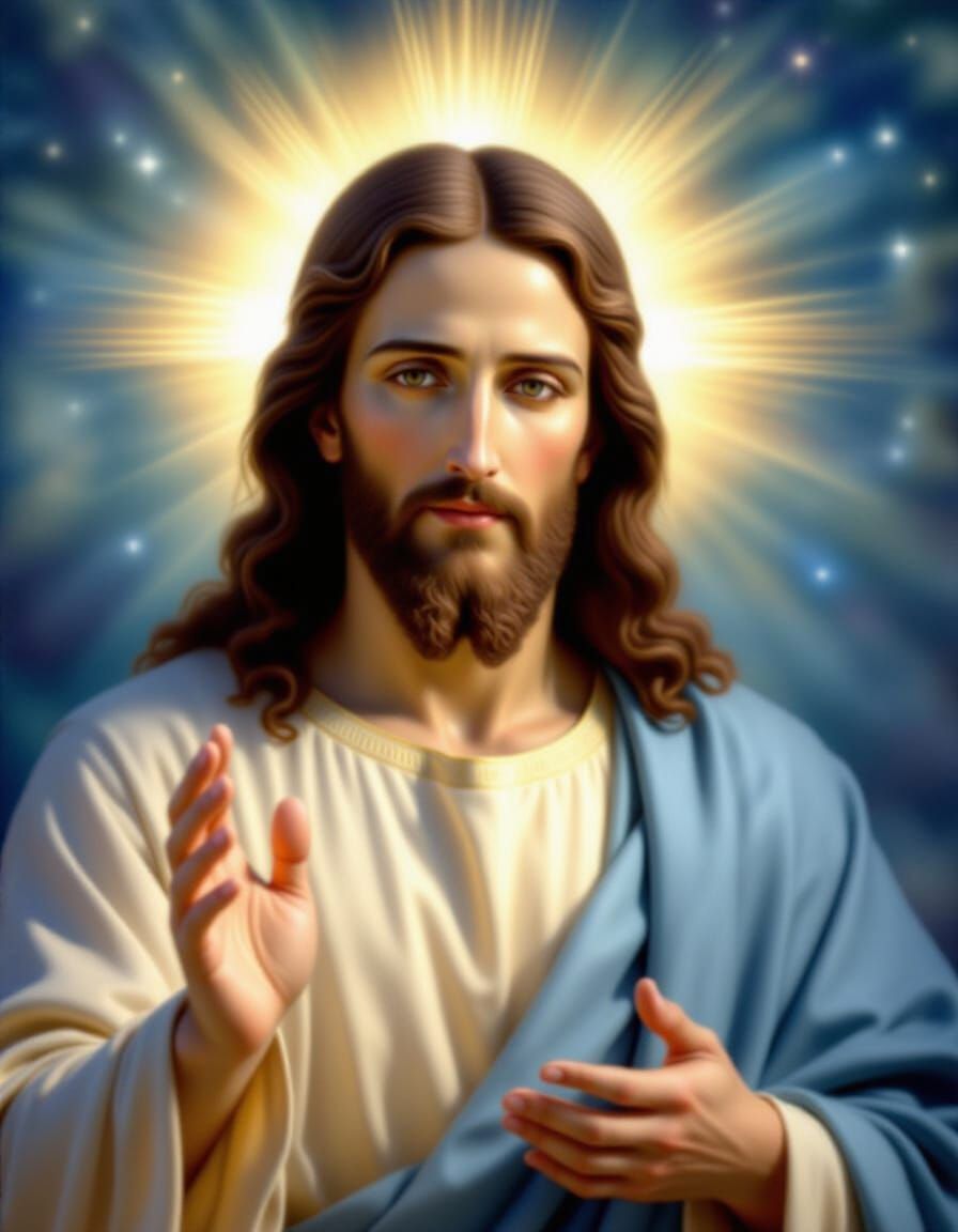 Divine Portrait of Jesus in Renaissance Style