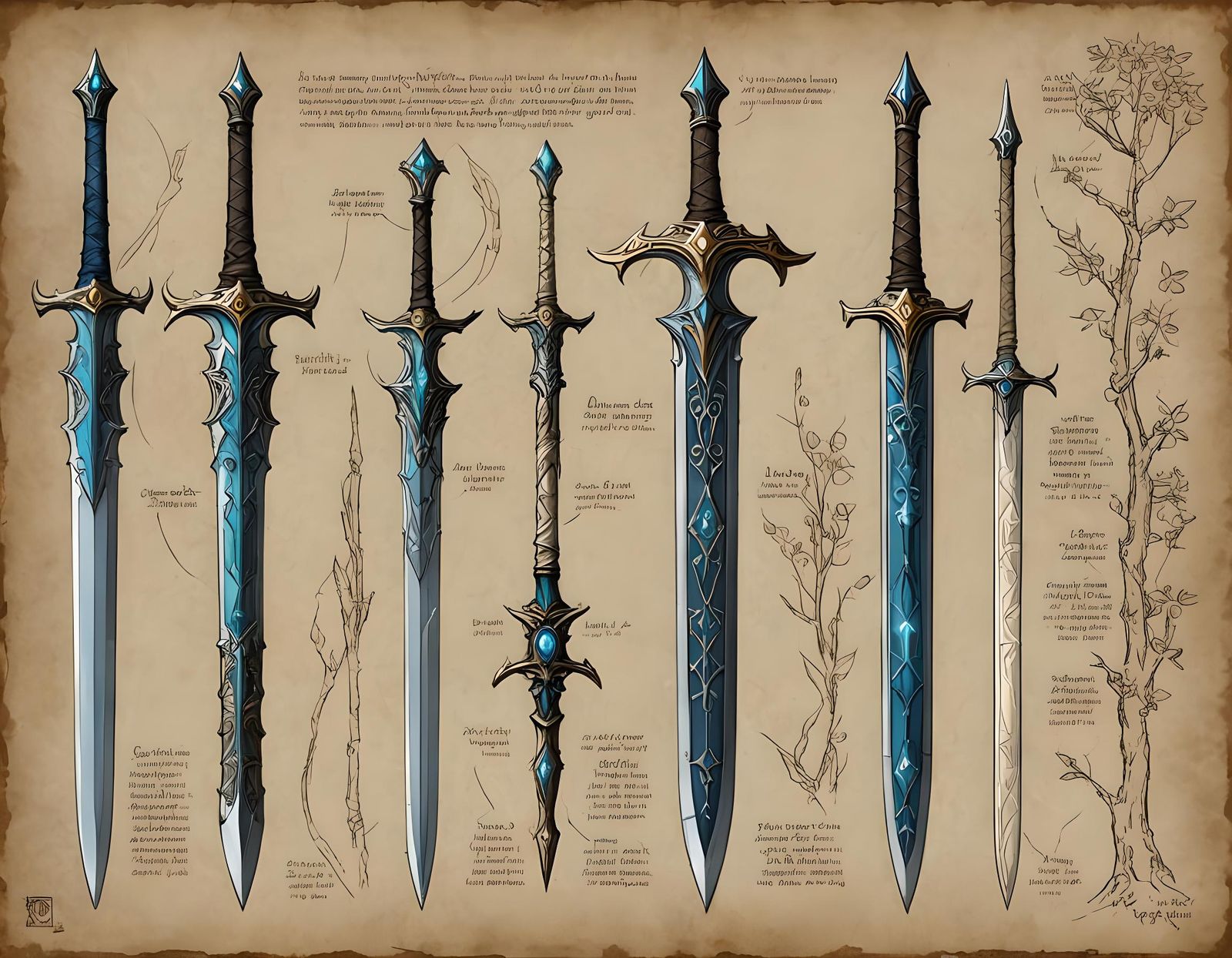 Elvish Sword Concept Art for Whimsical Game