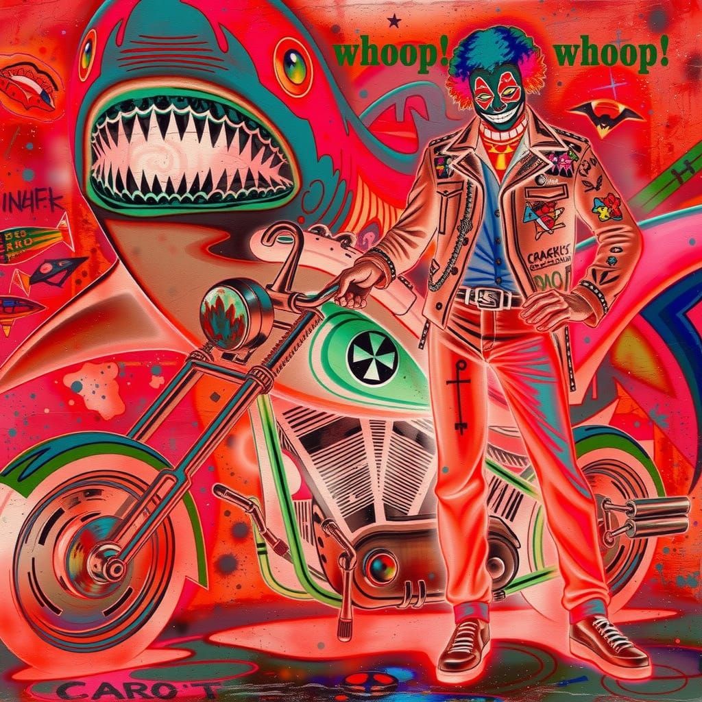 Energetic ICP Juggalo Splash Art with Graffiti