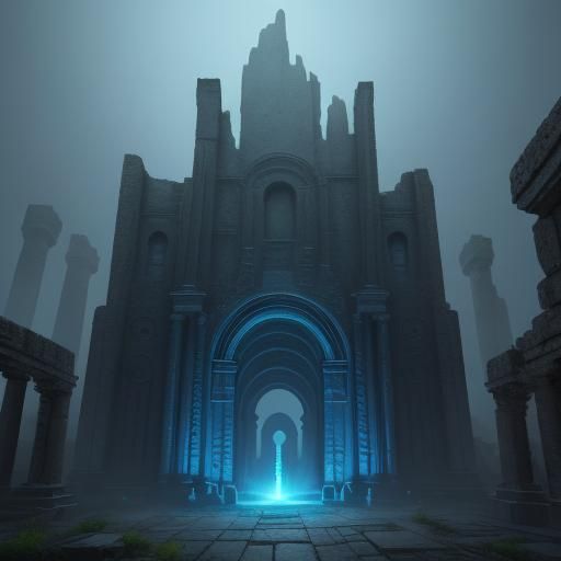 Mystical Time Portal in Ancient Ruins