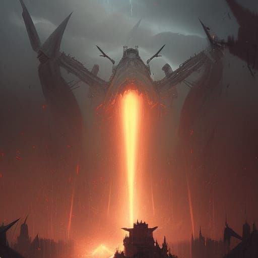Sinister Metal Storm in Dark Fantasy Style