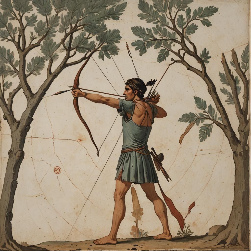 Archer's Arrow View Aimed at Tree Target