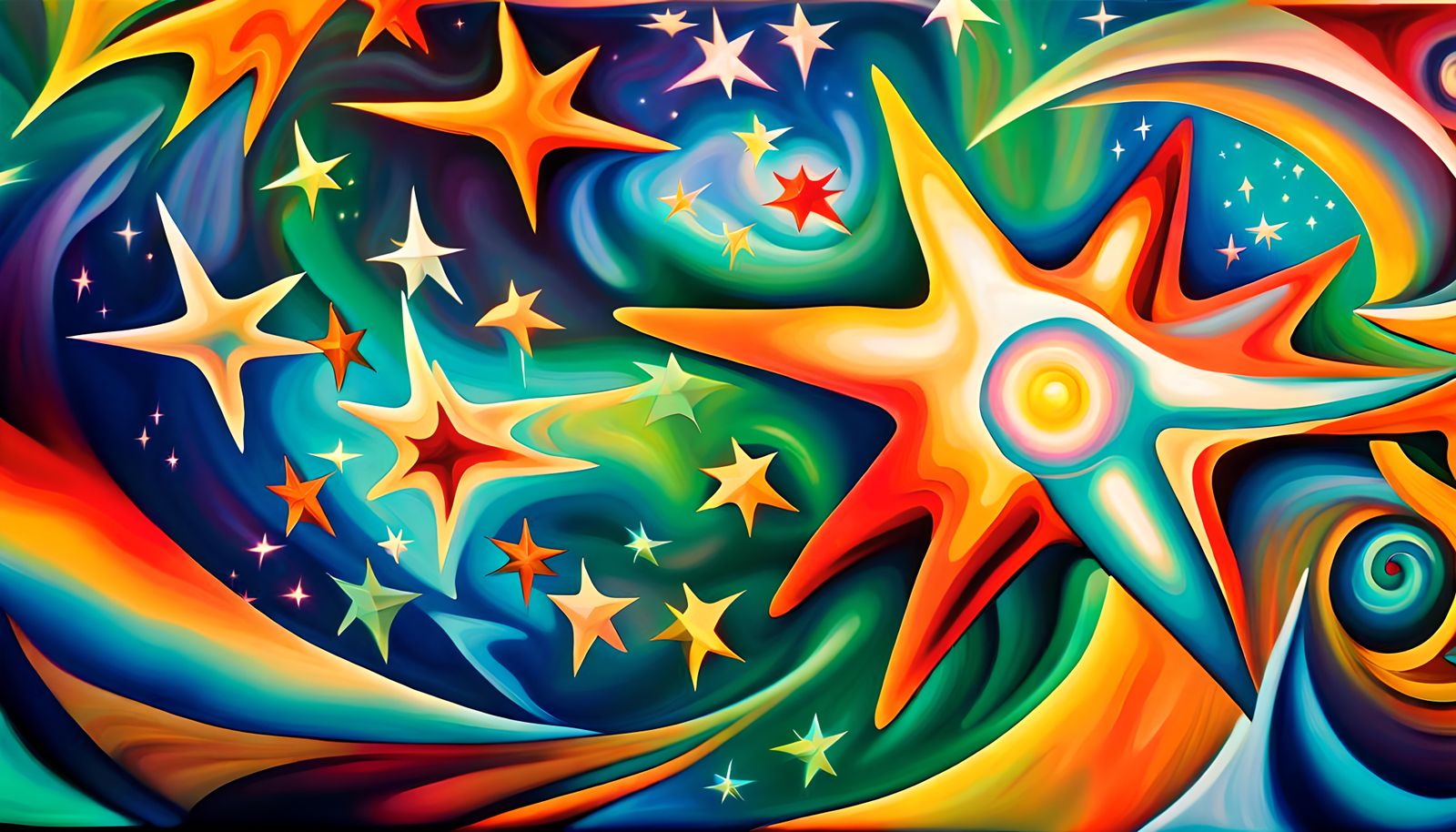 Iridescent Star Cluster Formation in Impasto Style