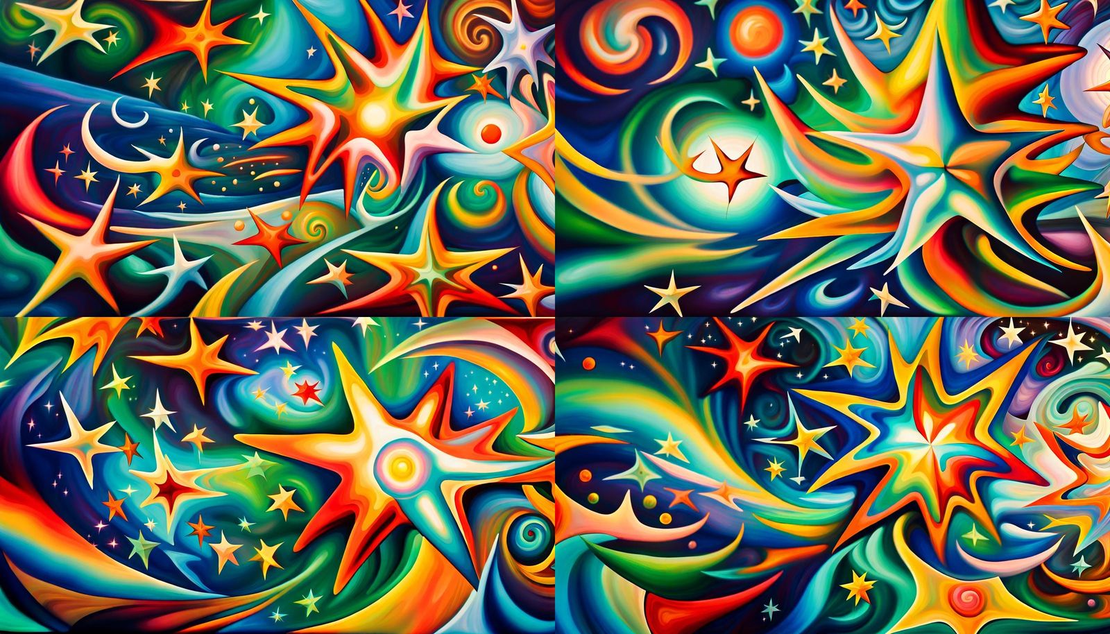 Iridescent Stars in Electro Magnetic Plasma Maelstrom