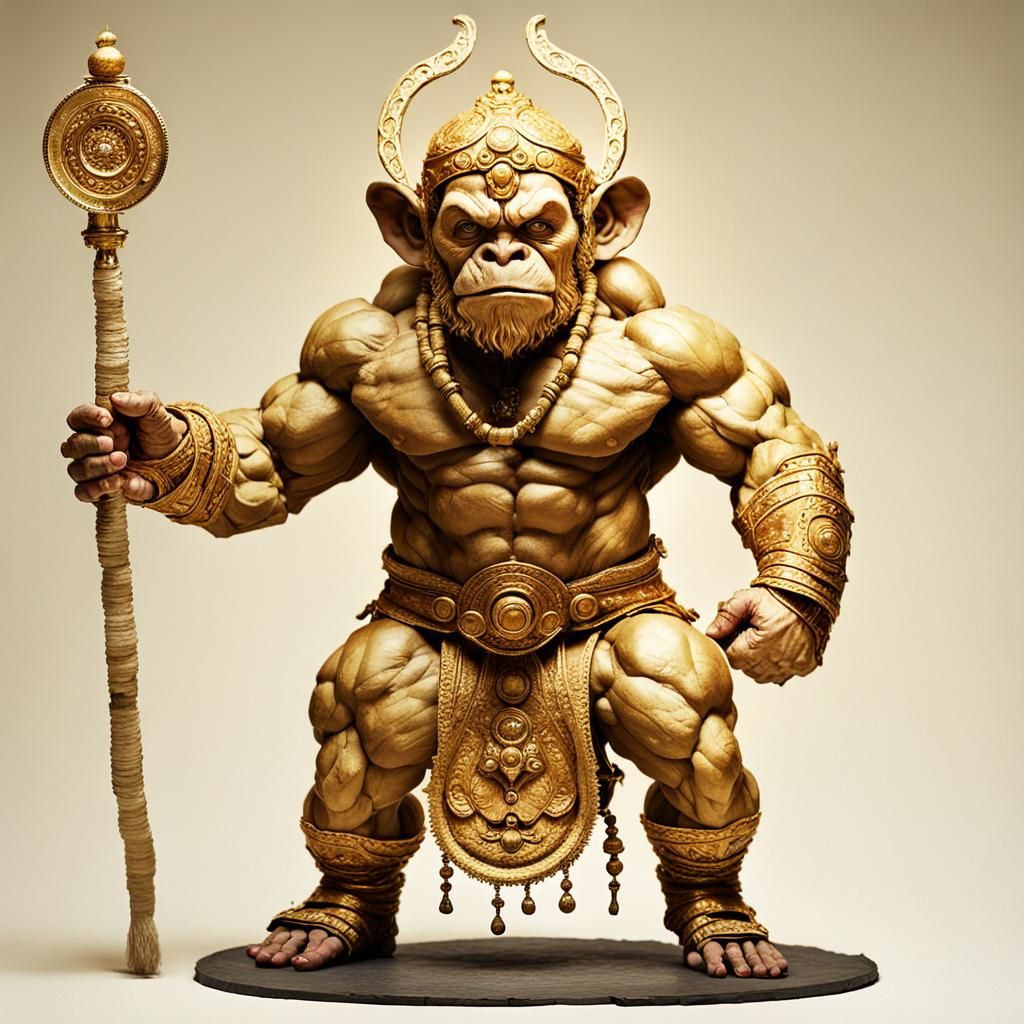 Hanuman as Muscular Titan in Sci-Fi Style
