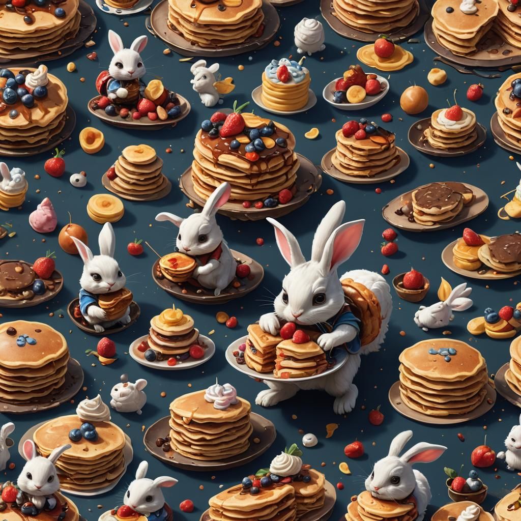 Bunny's Breakfast: Giant Pancake in Detailed Matte Painting