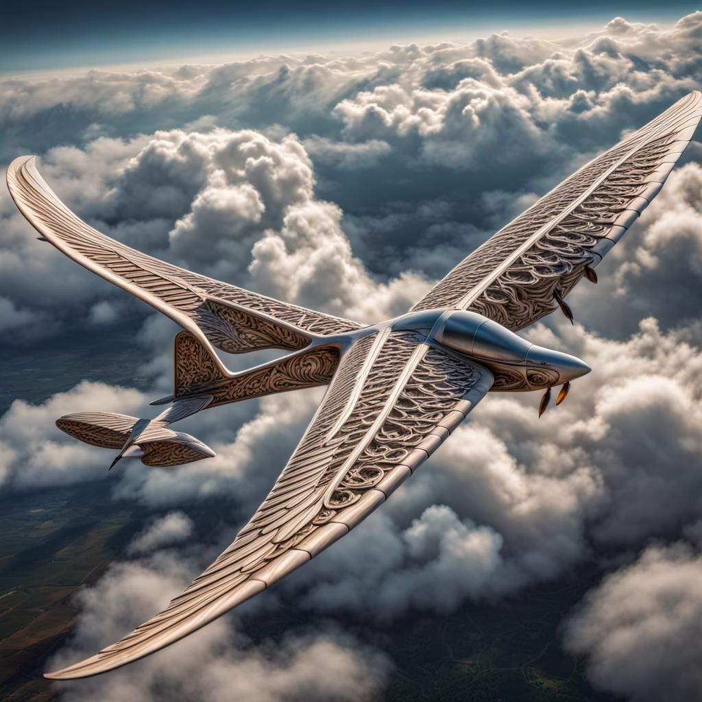 Hollow Bone Wing Gliders in Flight