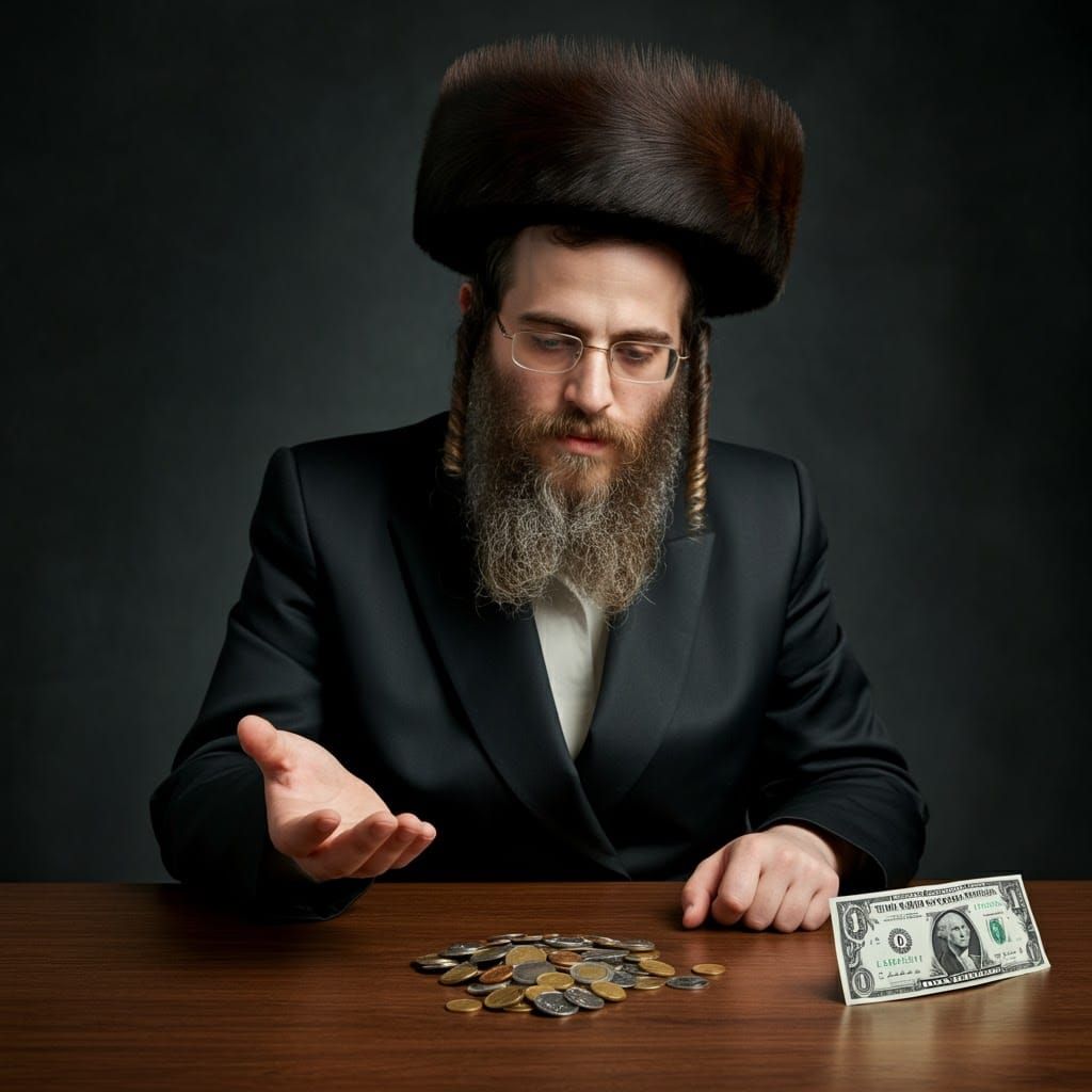 Contemplative Portrait of Man with Money, Professional Photo...
