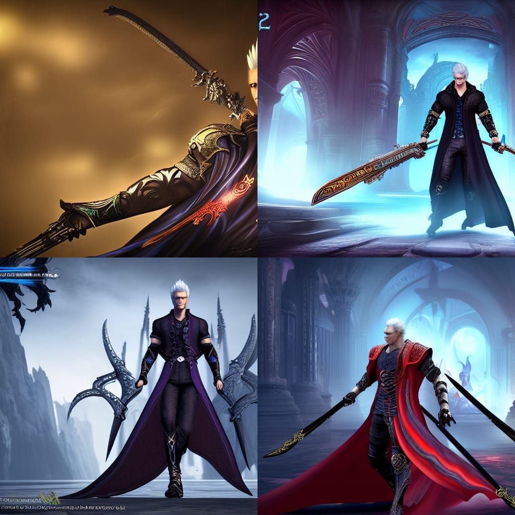 Vergil Son of Sparda in Detailed Matte Painting